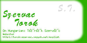 szervac torok business card